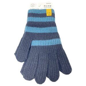 Men's Winter Gloves Blue Stripes O/S Brand New